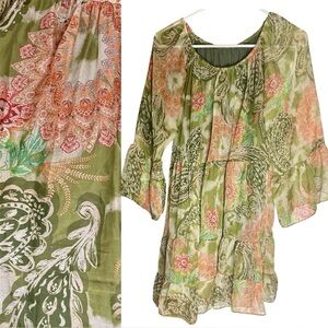 Made In Italy Flowy Romantic Top Size M / L  Cami Lined Ethereal Colors